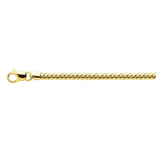 Bracelet maille Anglaise creuse Or jaune 18 cm