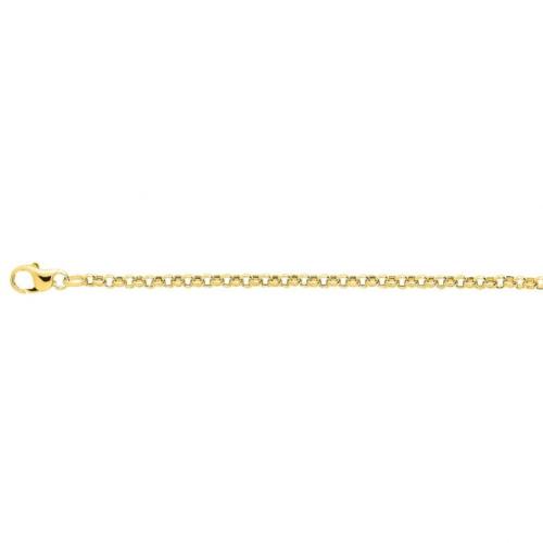 Bracelet chaine Jaseron creuse ronde Or jaune 18 cm