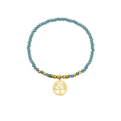 Bracelet Acier doré cristal turquoise