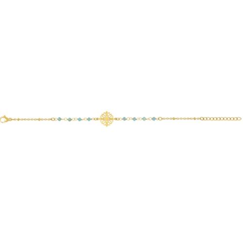 Bracelet Acier doré cristal turquoise