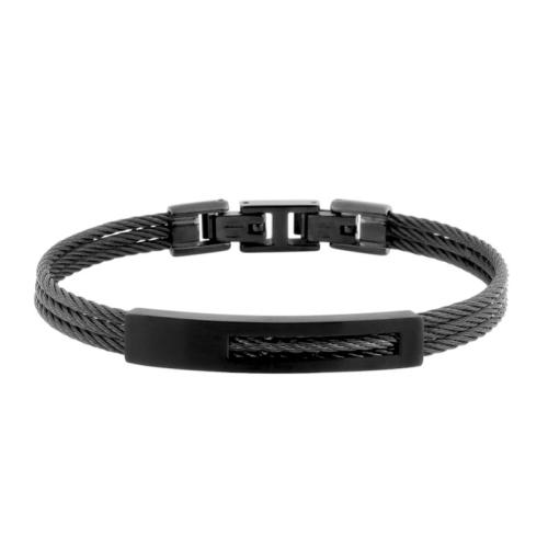 Bracelet rigide noir Acier