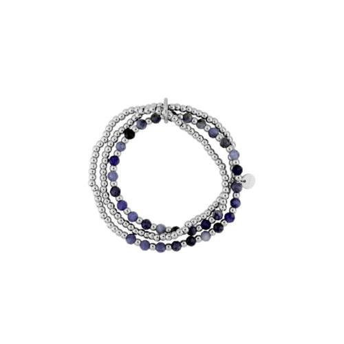 Bracelet Acier Lapis bleue synthétique