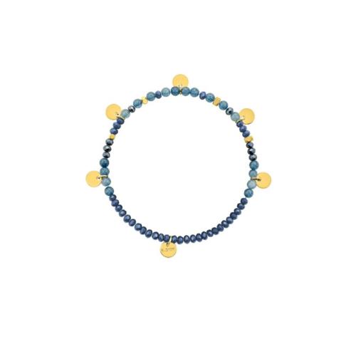 Bracelet Acier doré lapis bleu