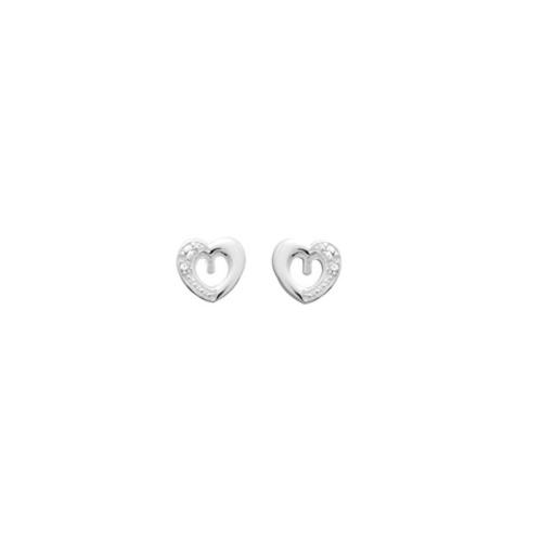 Boucles d'oreilles coeur Argent et oxyde