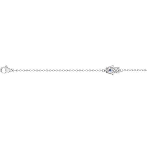 Bracelet Acier cristal bleu synthétique