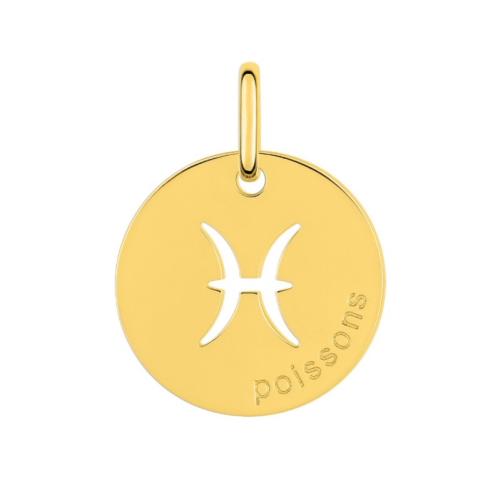 Médaille Zodiaque Poissons Plaqué or