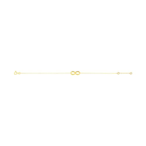 Bracelet infini en or jaune, 18cm