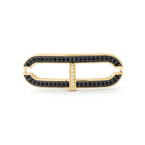 Boucle Or jaune et Diamants noirs pour bracelet CORAL REEF