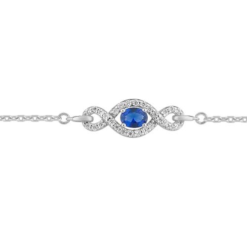 Bracelet Femme Argent et oxydes bleus et blancs CHRISTIAN BERNARD