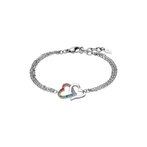 Bracelet Femme cœur entrelacé Acier inoxydable et oxydes de couleurs LOTUS