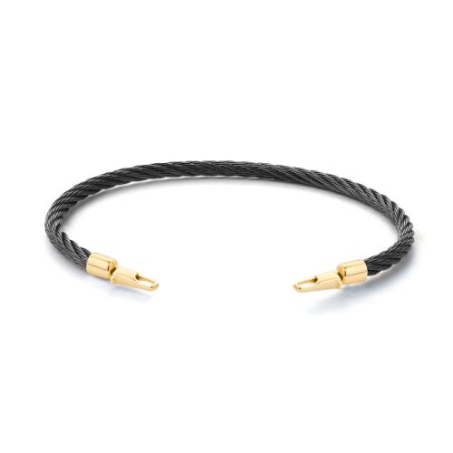 Bracelet câble Acier inoxydable noir Or jaune pour boucle CORAL REEF