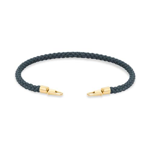 Bracelet corde grise et Or jaune pour boucle CORAL REEF