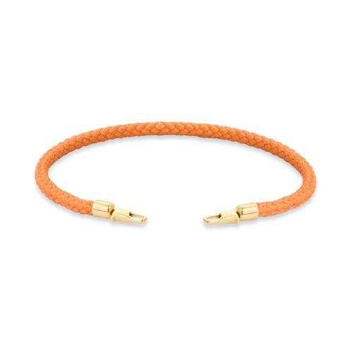 Bracelet corde orange et Or jaune pour boucle CORAL REEF