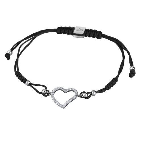 Bracelet cœur Femme Argent et oxydes LOTUS